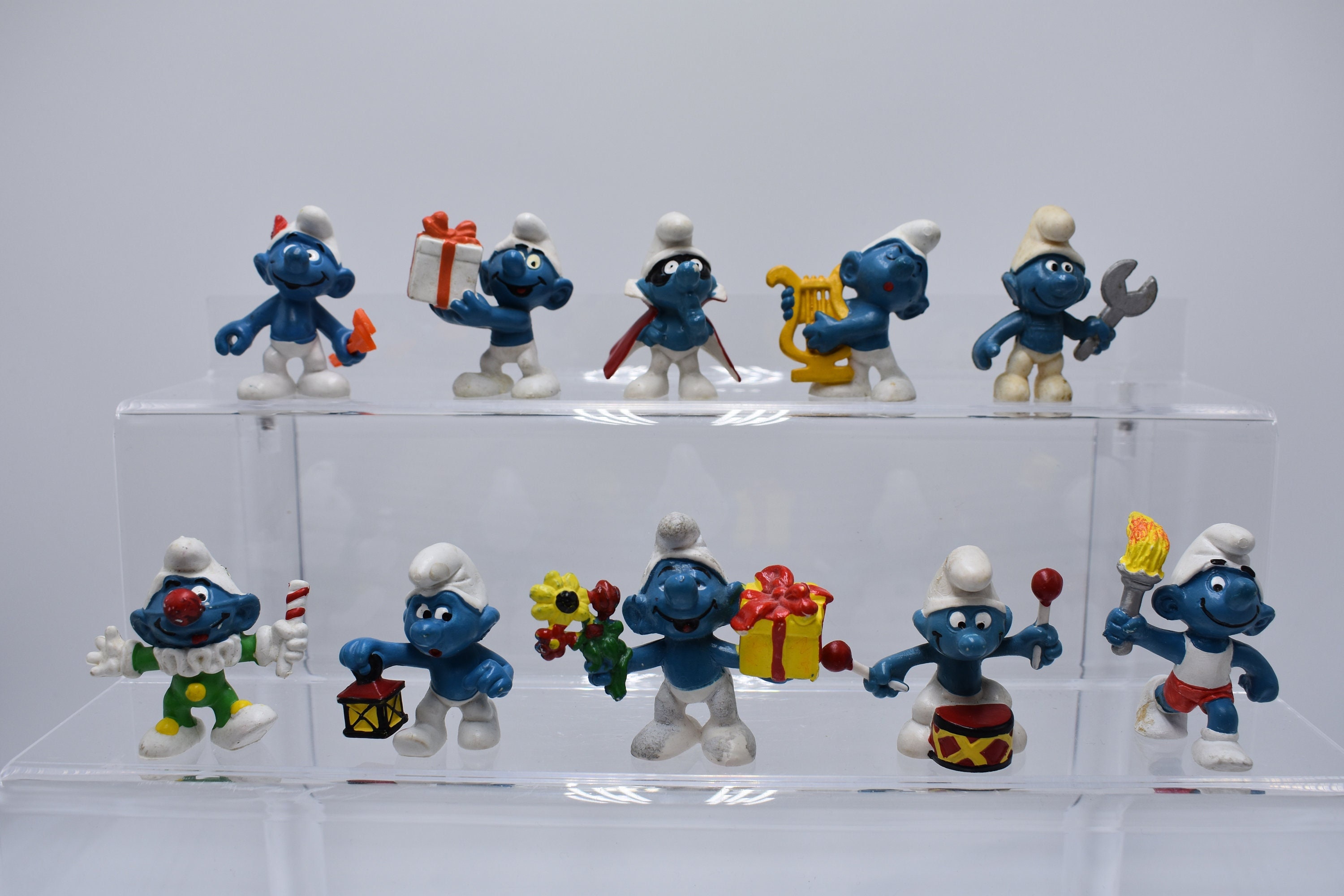 Vintage Smurfs, Peyo Smurf Collection, From 1970s and 80s, Peyo Schleich  Bully Toy Figurines, Lot of 10, Memory Toys, Childhood Toys, Gift 