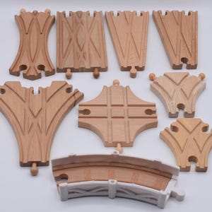 Wooden Train Tracks: Multidirectional Junction, V, Y, and Cross Switch