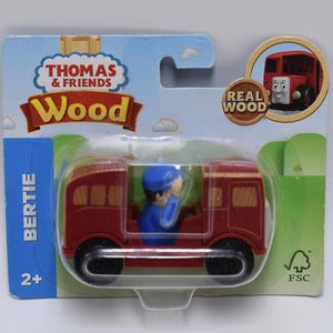 Bertie with Conductor Rare Thomas & Friends Wooden Railway Trains Engine New
