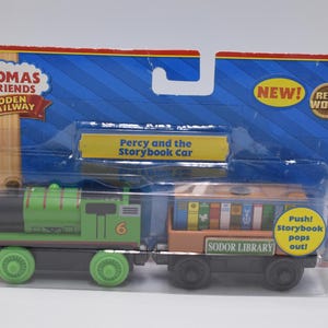 Percy and the Storybook Car Sodor Library Thomas & Friends Wooden Railway New