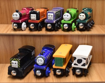 You Choose - Thomas & Friends Wooden Railway Train Engine Peter Sam Rusty Splatter Rheneas Percy Mavis Blue Ben Box Car Cow Car Sodor