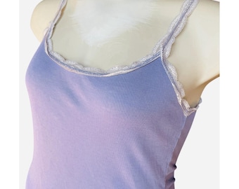 Vtg Y2K Converse Ryder lace trim cami tank top ASO Elena Gilbert Katherine Piere