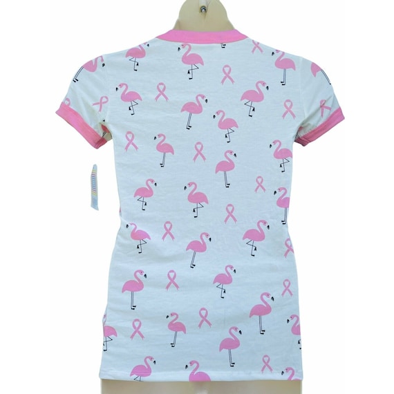 NWT LuLaRoe Liv XXS Pink Cancer Ribbons Flamingo … - image 3