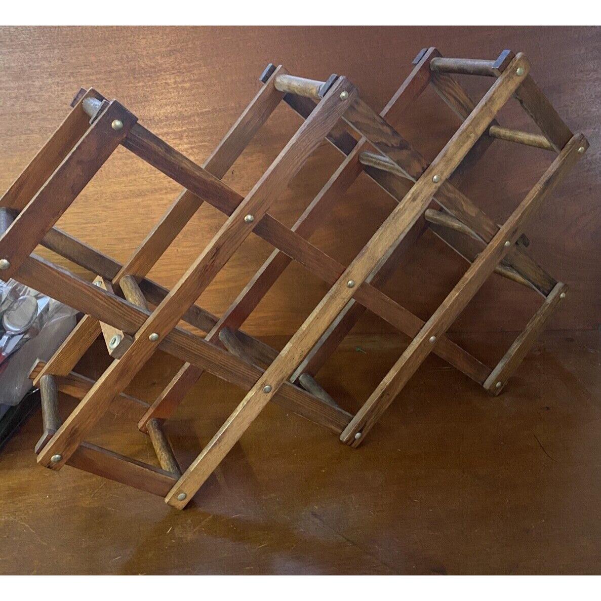 Foldable Wooden Wine Rack 10 Bottles Free Standing Wine Holder for ...