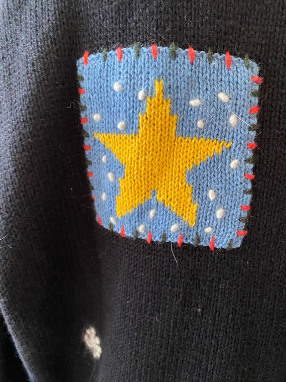 Black patchwork sweater | Christmas vintage | win… - image 3