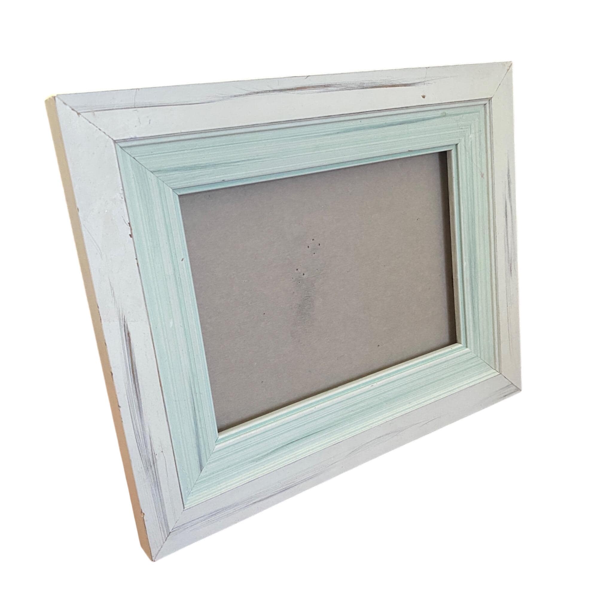 Rustic Farmhouse Distressed Picture Frame Coastal Blue White - Etsy