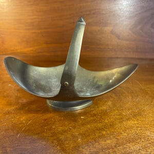 Antique Solid Brass Pedestal Bowl With Handle For Decorative Use Or Storage