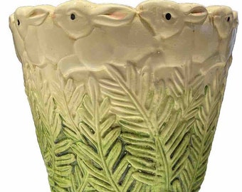 Ceramic Bunny Rabbit Easter Planter Bowl Vase Vintage 3D 5”x6” Cute Bunny Spring Summer
