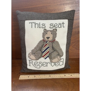 Tapestry Throw Pillow Cushion Teddy Bear Victorian Style