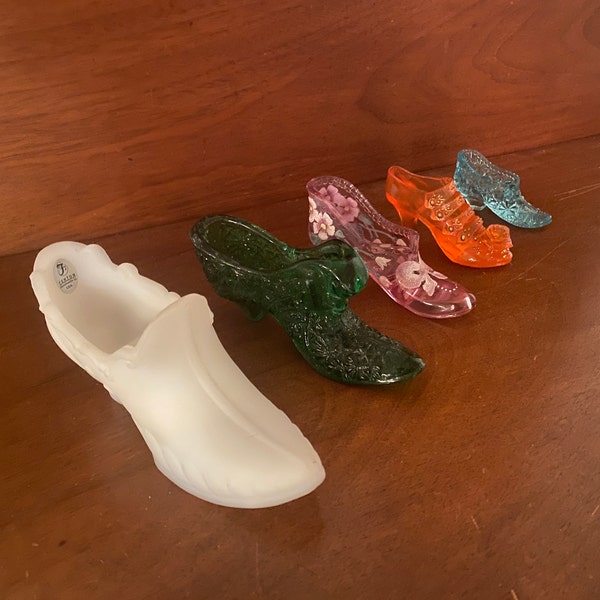 Hey Cinderella. Little Glass Slipper | Fenton Shoe | LE Smith Shoe | Glass Figurine Collectible shoes unusual glass shoes