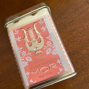 Small tin | perfect for crafts | pink and silver | old canister | recycled tin | decorative tin container box 3” x 1.5” x 1.25”