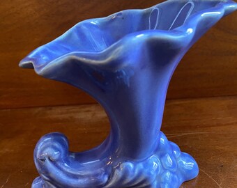 Periwinkle Blue Cornucopia Vase