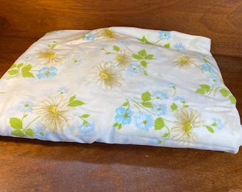 Vintage Floral Twin Flat Sheet: Morgan Jones White Cotton Blend