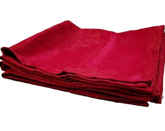 Vintage red cloth napkins, set of 4 18x18
