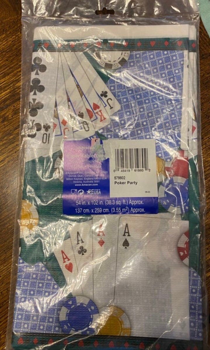Poker table cloth disposable decoration 54 x 102 paper table cover vintage party style casino night table decorative