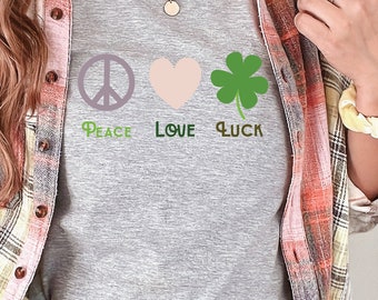 SVG del Día de San Patricio: Trébol de la Paz, el Amor y la Suerte (Descarga digital)