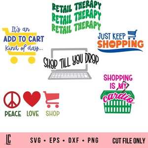 ショッピング SVG ブラックフライデー SVG ショッピングバンドル Cricut または Silhouette 用カットファイル