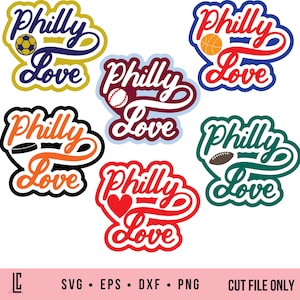 Philly Love Sports Bundle SVG Philadelphia Sports Team cut files for Cricut or Silhouette Philly Sports Fans SVG