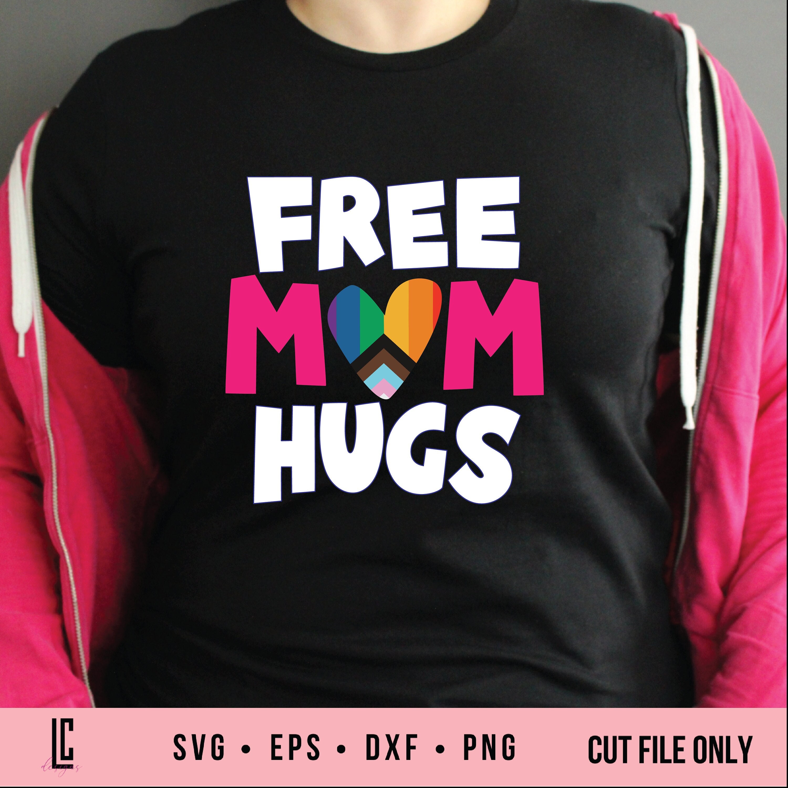 Free Mom Hugs SVG Pride Cut File for Cricut or Silhouette - Etsy