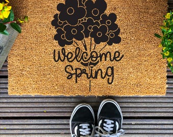 Welcome Spring Floral Bouquet SVG: Cricut & Silhouette Cut File