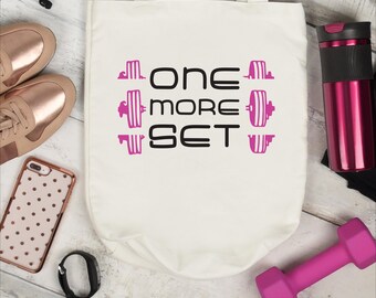 Gewichtheben SVG PNG für Cricut - 'One More Set' Inspiration Zitat - Fitnessstudio Motivation Design