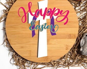 Osterfreude SVG-Datei mit Kreuz: Cricut & Silhouette Crafts