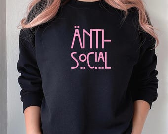 Anti-Social SVG-Datei introvertiert, witzig, spooky, gothic schnitt Datei für Cricut und Silhouette