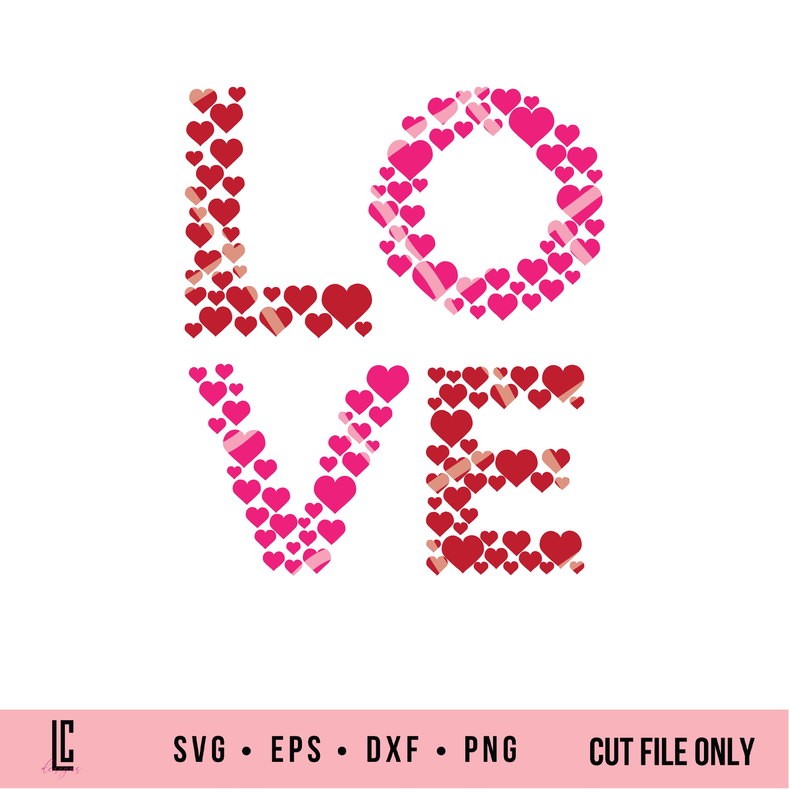 Love Hearts Valentine SVG Cut File for Cricut and Silhouette - Etsy