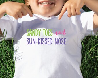 Beachy SVG Sandige Zehen und sonnengeküsste Nase schneide Datei für Cricut und Silhouette