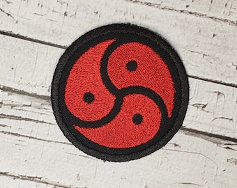 BDSM Triskele / Triskelion Iron-on patch. Embroidered  badge