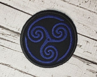 BDSM Triskele / Triskelion Iron-on patch. Embroidered  badge