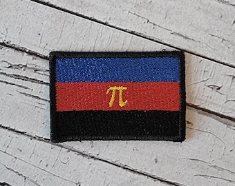 Polyamory Pride Flag Iron-on patch. Embroidered  badge