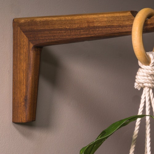 Indoor Hanging Plant Hook Modern Plant Hanger Wooden Wall Etsy