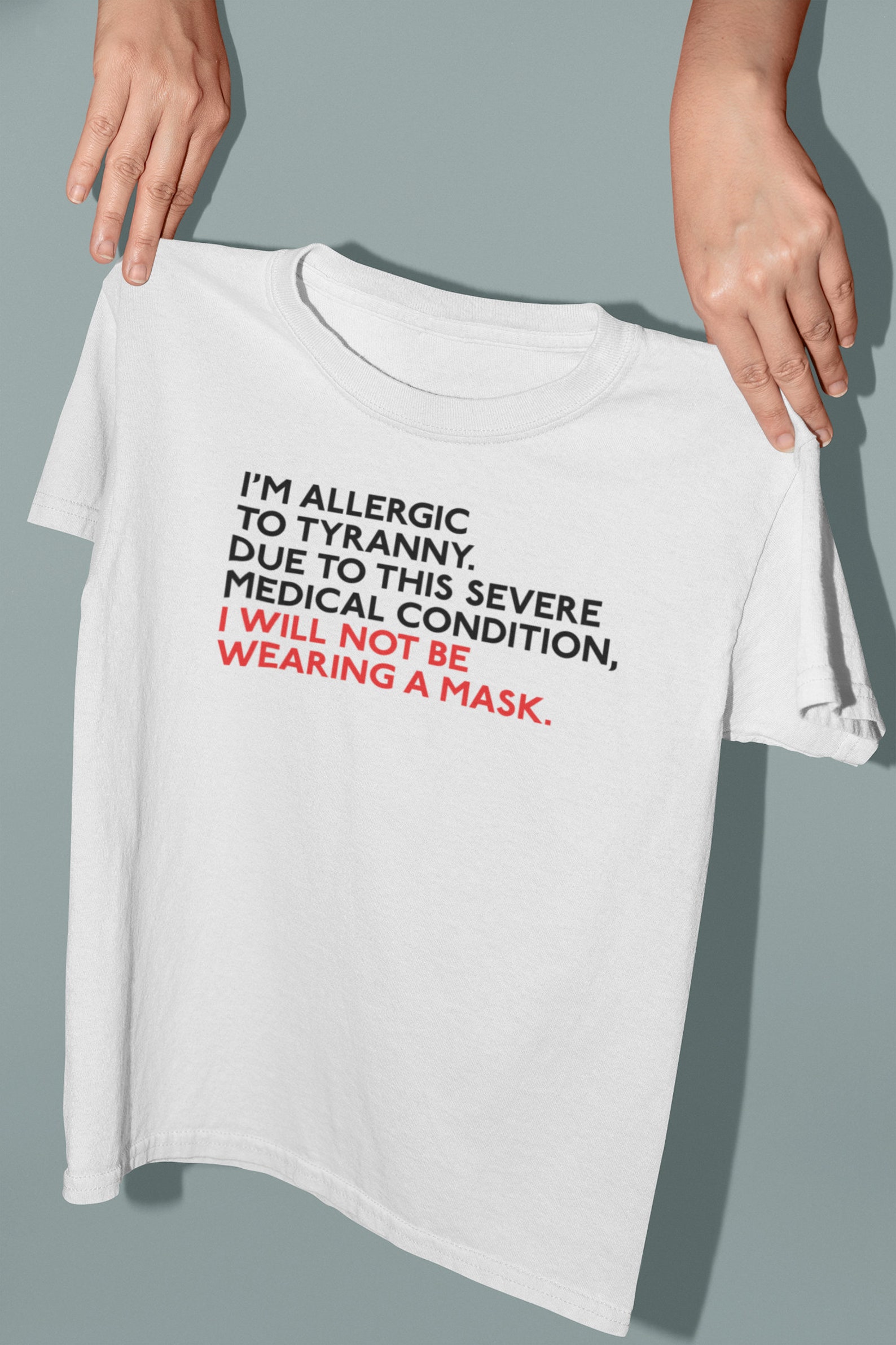 AntiMask TShirt Not Wearing A Mask Free Medical Exemption Etsy