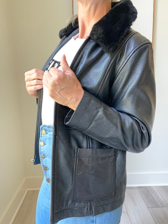 Vintage Black Leather Jacket by Cherokee