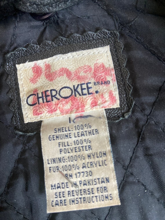 Vintage Black Leather Jacket by Cherokee - image 10