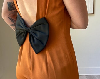 Dress, Dresses, Vintage, Orange, Open Back, Form Fitting, Womens, Clothing, Clothes