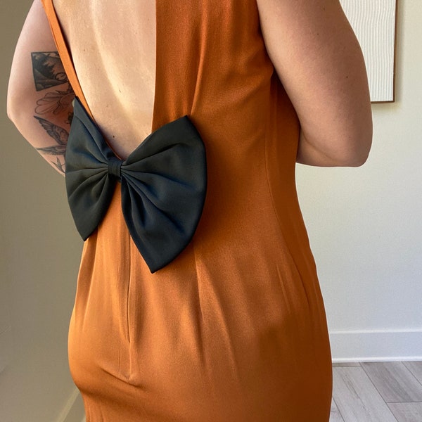 Robe orange brûlé et noire Datiani