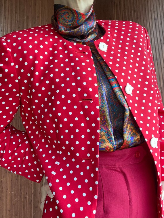 Liz Claiborne Red Polka Dot Blazer 