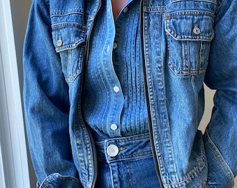 Vintage Jean Jacket, Denim, Coat, Short, Small, Women, Bomber, Fashion, Clothing, Clothes
