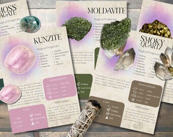 Book of Shadows, Printable pages of Crystals. Set #3