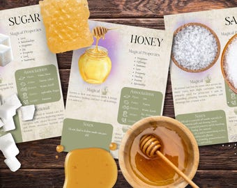 Style 2 | Book of Shadows, Printable pages of Ingredients. Set #1