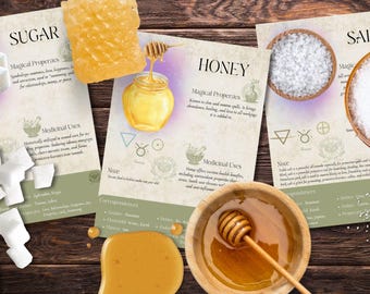 Book of Shadows, Printable pages of Ingredients. Set #1