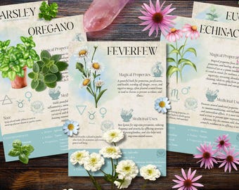 Book of Shadows, Printable pages of Protective Herbs. Set #3
