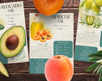 Style 2 | Book of Shadows, Printable pages of Ingredients. Set #3