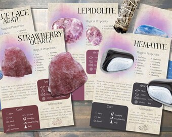 Book of Shadows, Printable pages of Crystals. Set #4