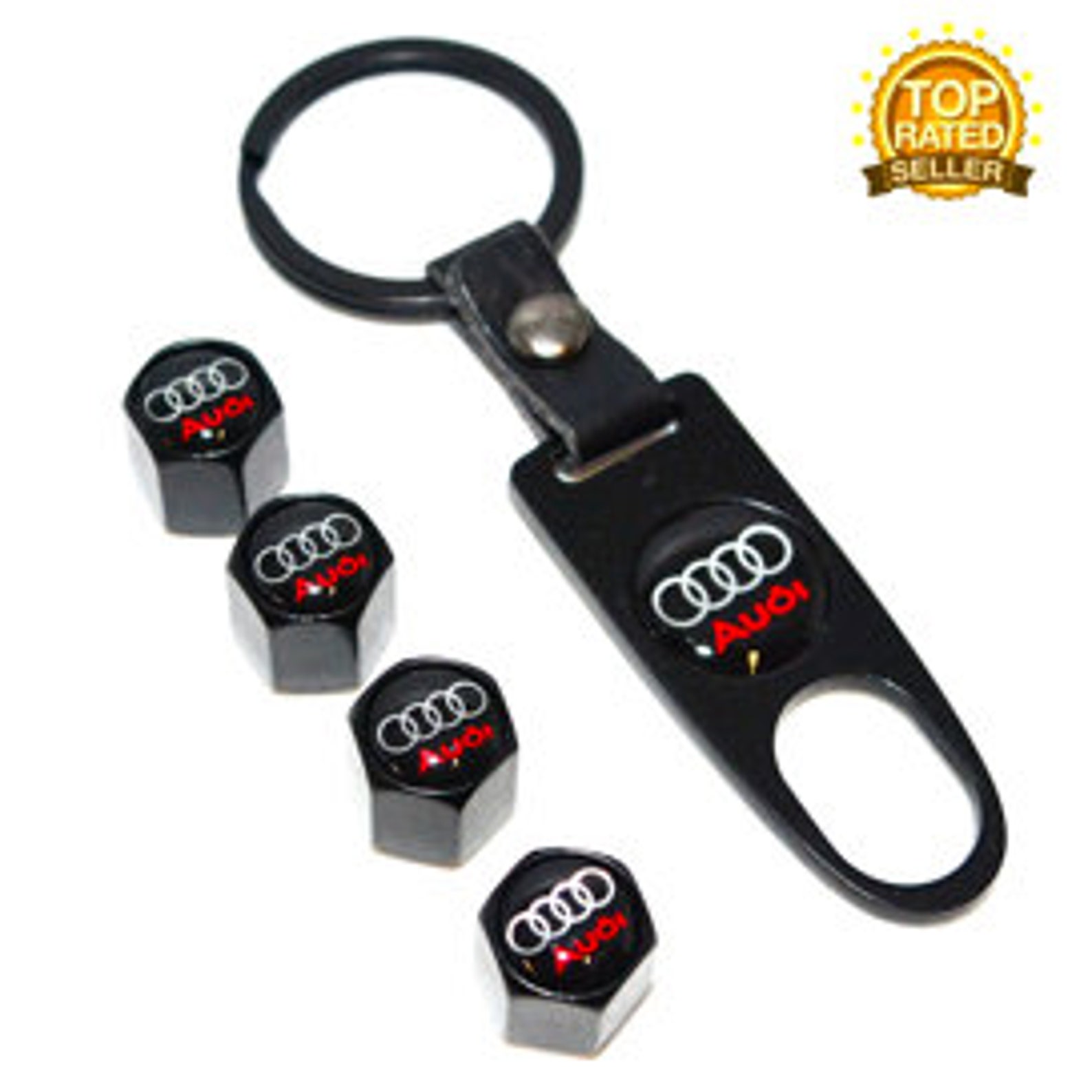 Audi Black Valve Dust Caps Car Wheel Tyre Tire Rings Badge Etsy
