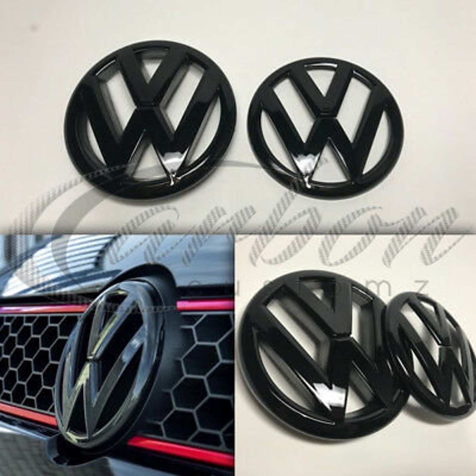VW Polo 6R badge emblem Gloss Black Front Grill And Rear Car Etsy