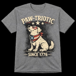 Camiseta patriótica para perros / Paw-Triotic desde 1776 USA Grunge Graphic Tee