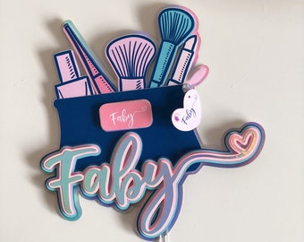 Makeup Cake Topper, Spa Party Cake Topper, Pamper Party Cake Topper, Teenage girl theme.